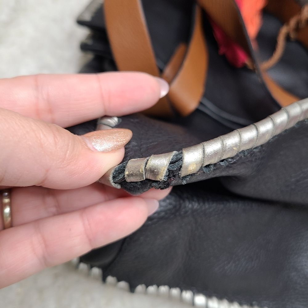 Lucky Brand Leather Whipstitch‎ Shopping Tote with Tassels - Picture 9 of 10